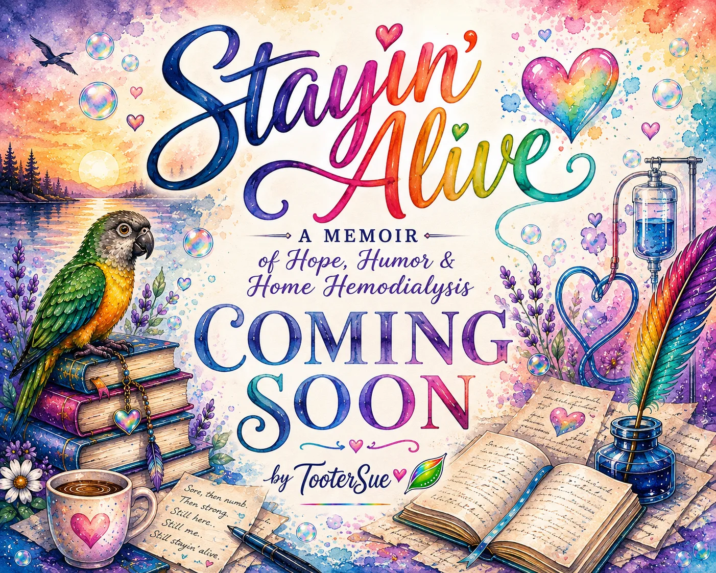 Watercolor cover art for the memoir