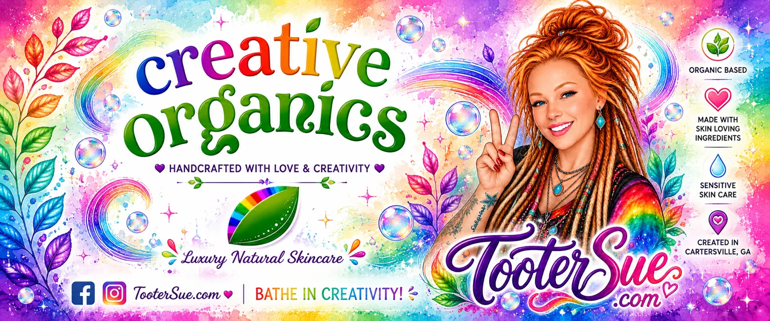 Creative Organics watercolor branding with the rainbow leaf logo